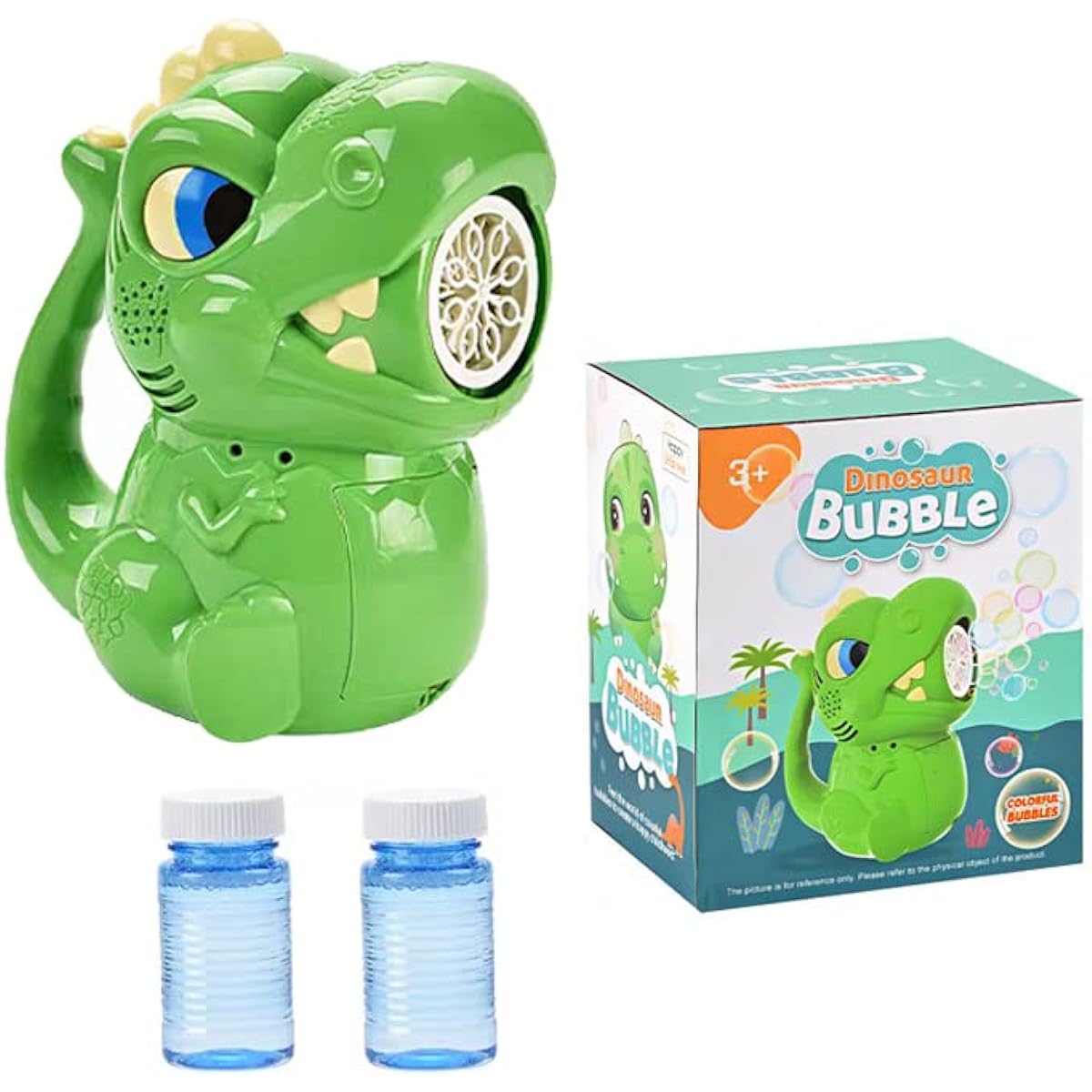 Bubble Machine for Kids, Electric Multi-Hole Automatic Dinosaur Bubble Machine Summer Outdoor Dinosaur Toy Bubble Machine for 3 4 5 6 Years Old Boys Girls Birthday Gift Present Green