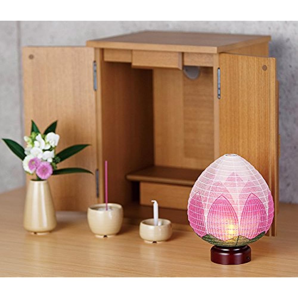 Kyoto Buddhist Altar Hayashi Bon Lantern Bon Lantern Modern [Yuka No. 2 LED Candle with Battery Light Cordless] Height 20cm [Kyoto Buddhist Altar Hayashi Cross Set]