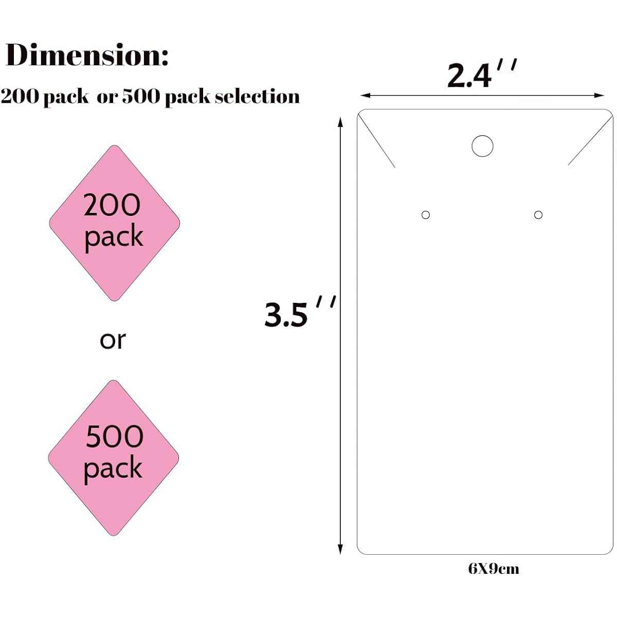 Custom Earring Display Cards Earring Holder Cards Personalized Jewelry Card Holders 200/500/1000 Packs 2.4 x 3.5 Inch 200 Pieces
