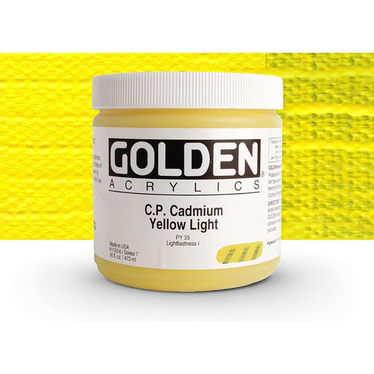 Golden Heavy Body Acrylic - C.P. Cadmium Yellow Light - 16 oz Jar by Golden [Parallel Import]