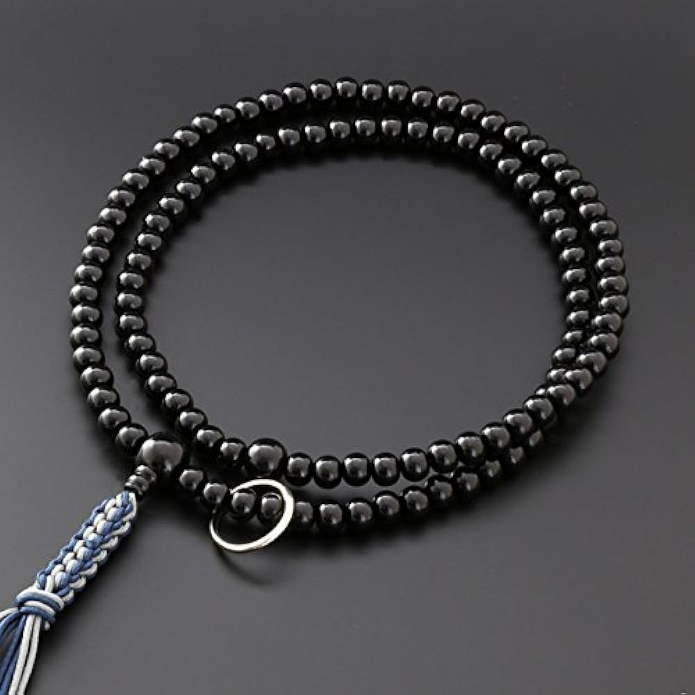 Kyoto Buddhist Altar Hayashi Prayer Beads Soto Zen Shakuni Ebony (for Men) Official Ceremony [Bead Bag Set] SM-070 Kyoto Prayer Beads