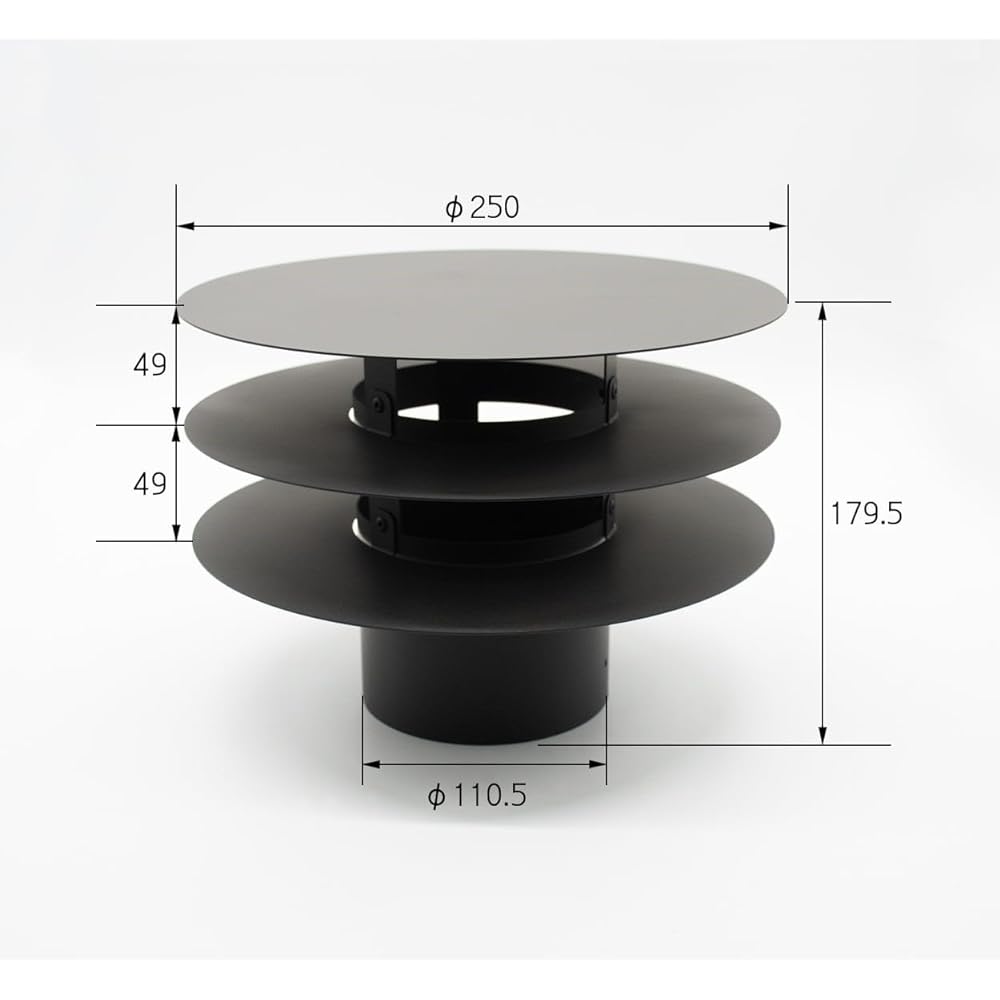 Iam Sauna Chimney Top for Wood Stove 106 BLACK Chimney Tent Sauna Stove