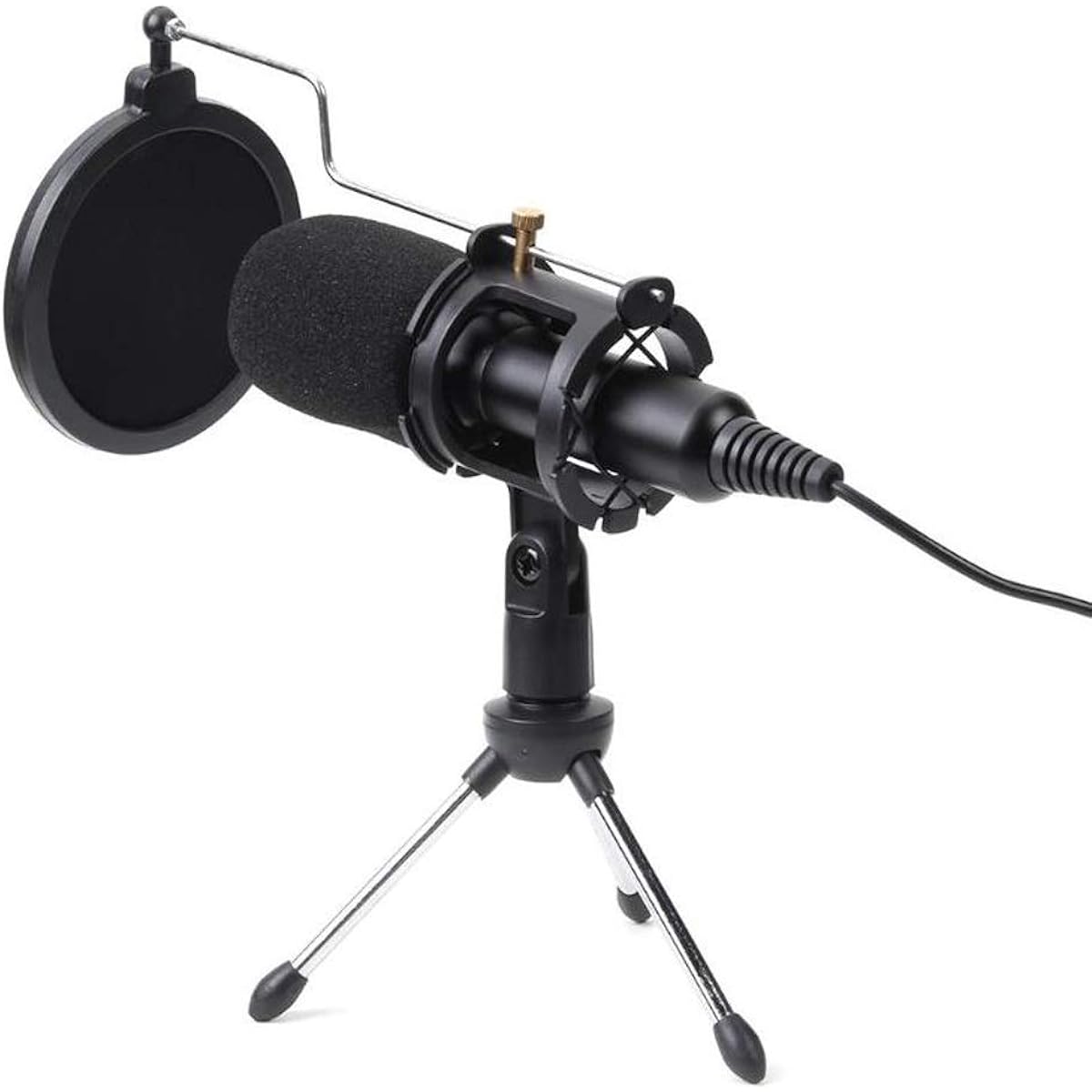 Microphone Microphone Condenser USB Microphone Studio Microphone with Foldable Stand Tripod Filter Sponge for Gaming PC