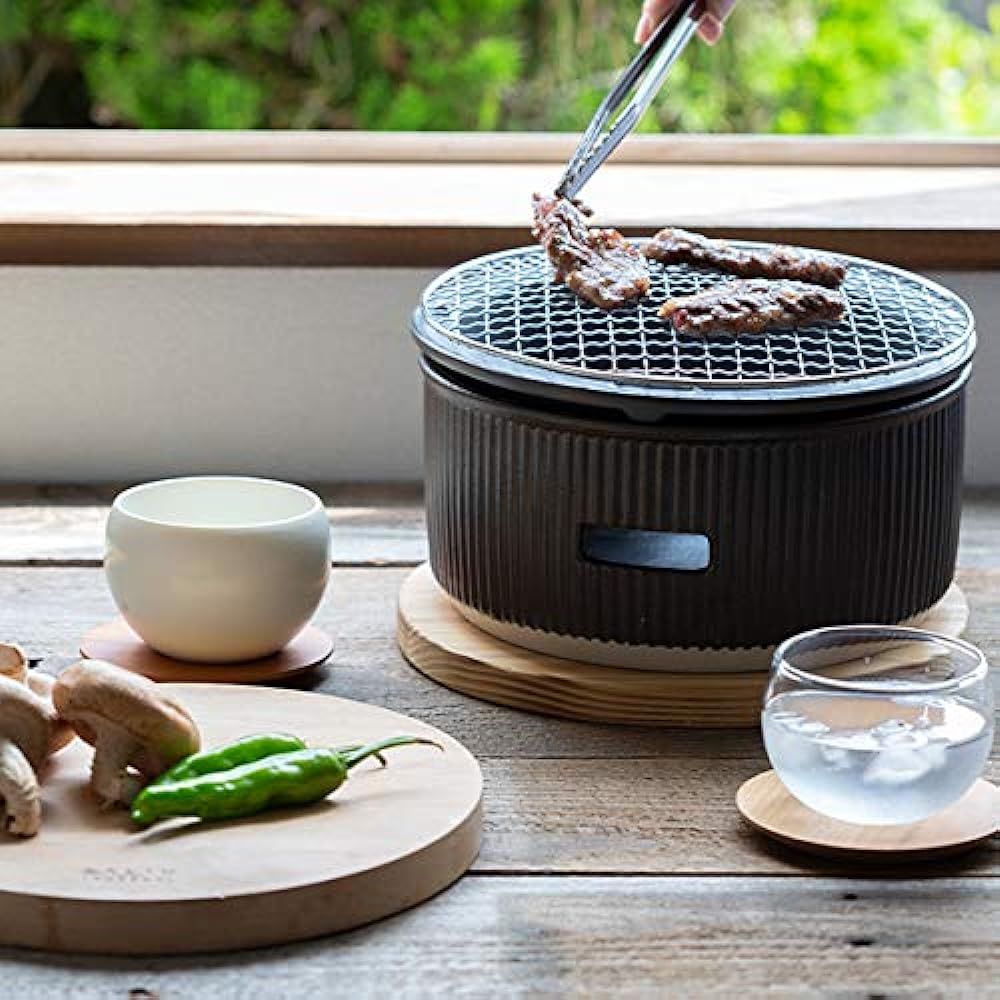 LOLO | Charcoal grill small black | Tabletop | Outdoor | Made in Japan | Solo grill |