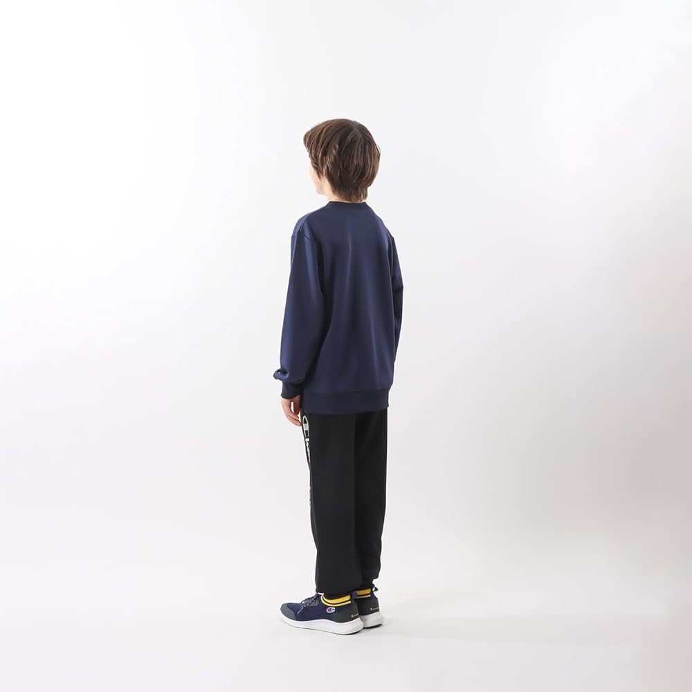 [Champion] CK-YS017 Sweatshirt, Kids, Long Sleeve, Round Neck, Quick Drying, Script Logo, Crew Neck Shirt, Basic Sports
