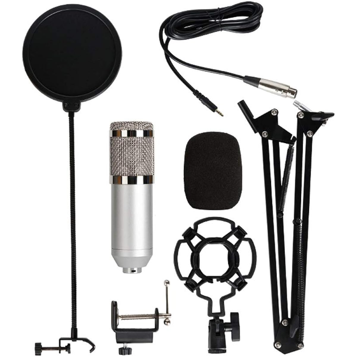 Professional condenser computer microphone with 3.5mm standard connector for song recording broadcasting