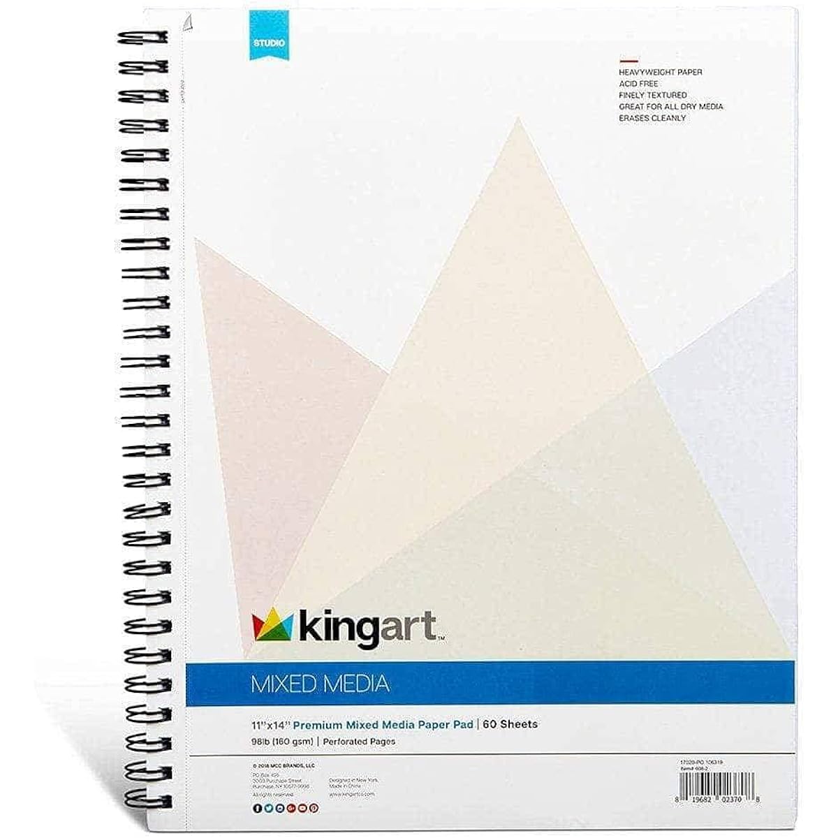 KINGART Mixed Media Pad Paper White 11" x 14" One Size