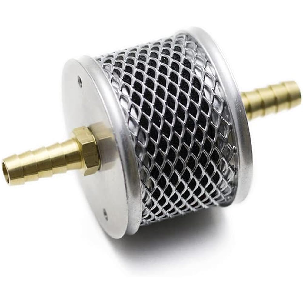 MOTOR ROCK Billet Breather Filter for Harley-Davidson Aluminum Fabric/Brass Fabric/Chrome MR-IN017