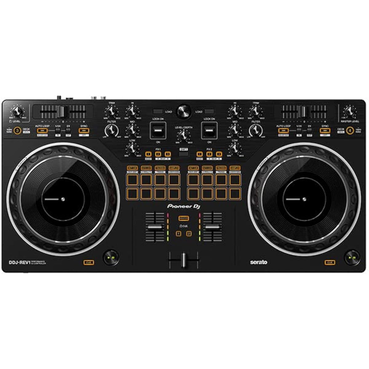PIONEER DJ Controller DDJ-REV1 + Headphones KHP-001 + Dust Cover Set (Compatible with Serato) dj ddj