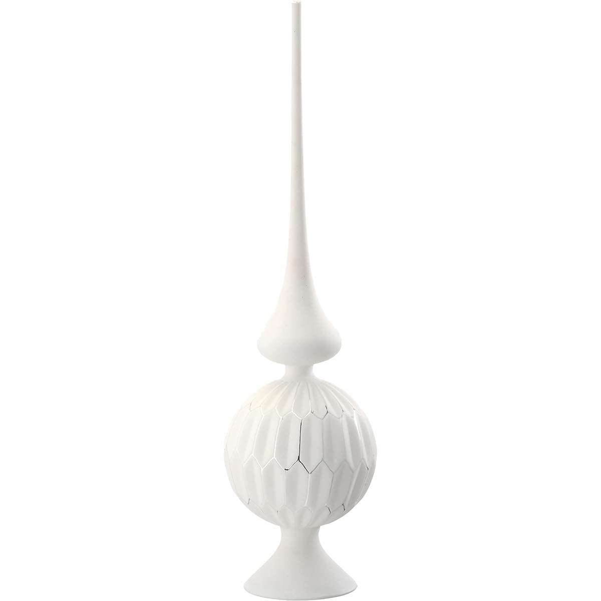 National Tree Company Glass Christmas Tree Topper, White, Christmas Collection, 15"