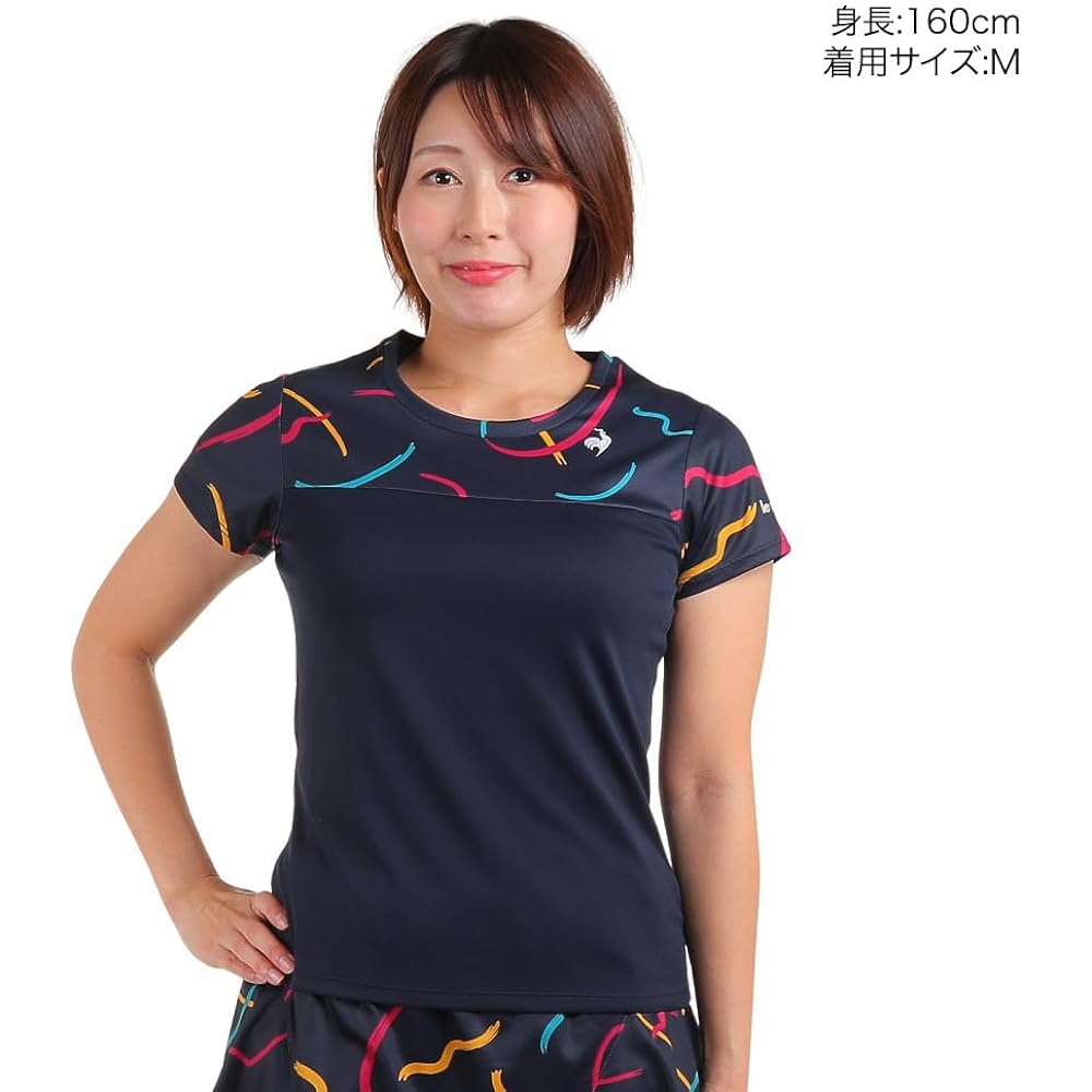 [Le Coq Sportif] T-shirt, Graphic Game Shirt, UV CUT (UPF50+) SUNSCREEN, Short Sleeve, Switchable, JTA Officially Approved, Official Game Sunscreen, Women's