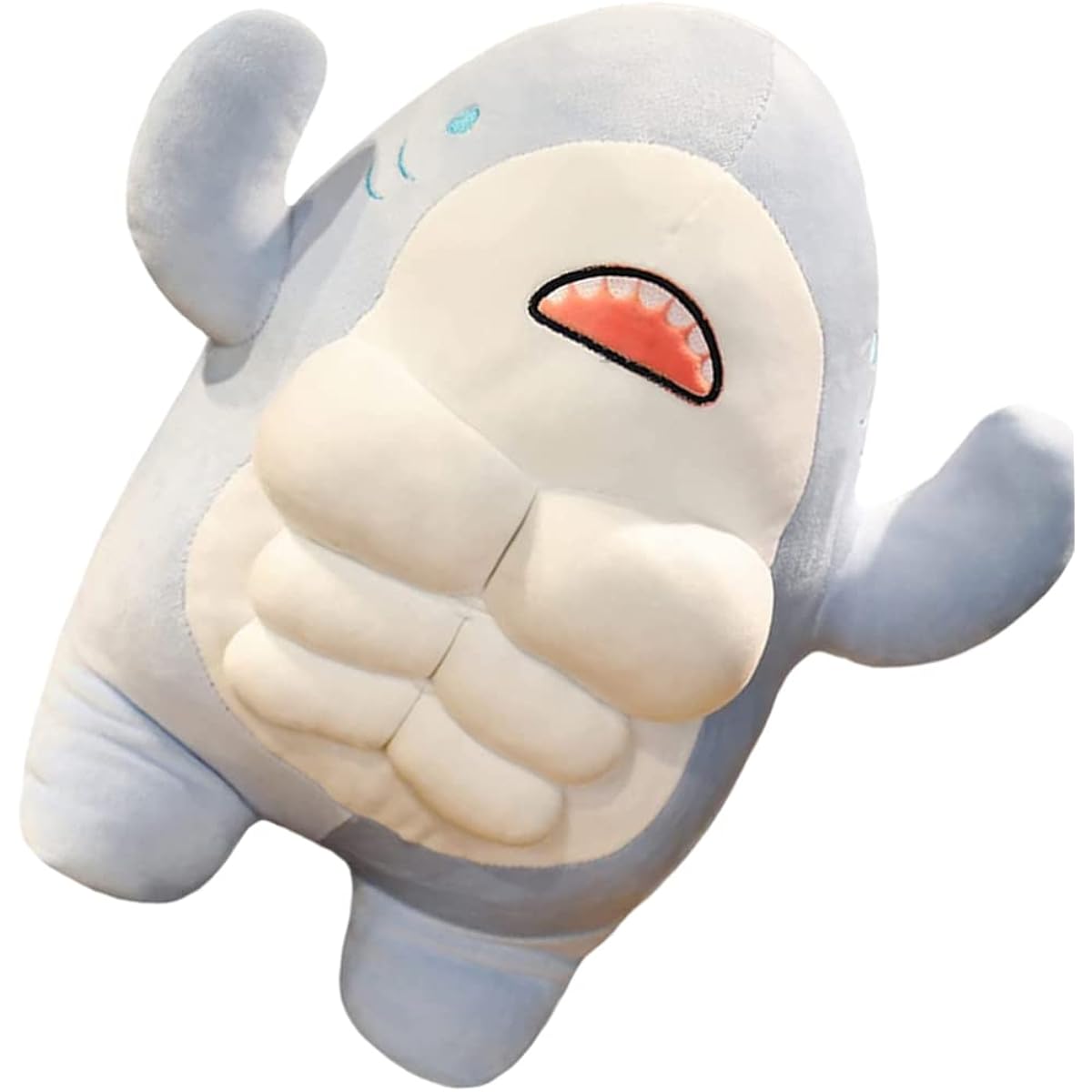 Toddmomy 1 Piece Cute 3D Muscle Shark Plush Toy Soft Shark Animal Doll Cute Shark Hug Pillow Kids Christmas Birthday Gift