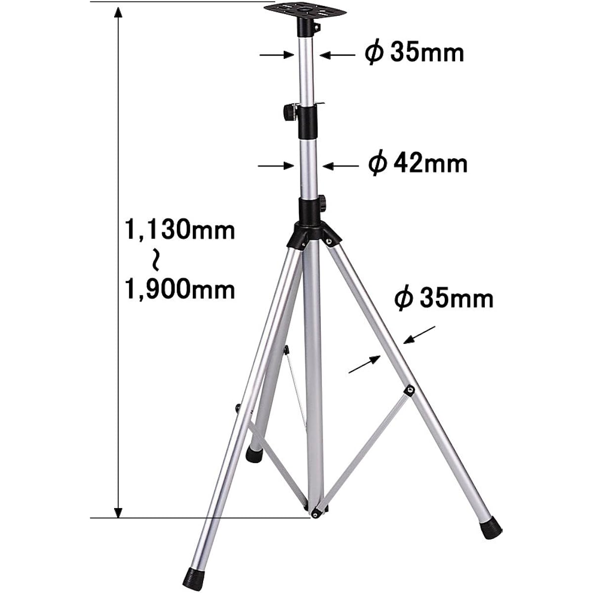 KC Speaker Stand Set of 2 Lightweight Aluminum SPS-200/AL (Soft Case Included)