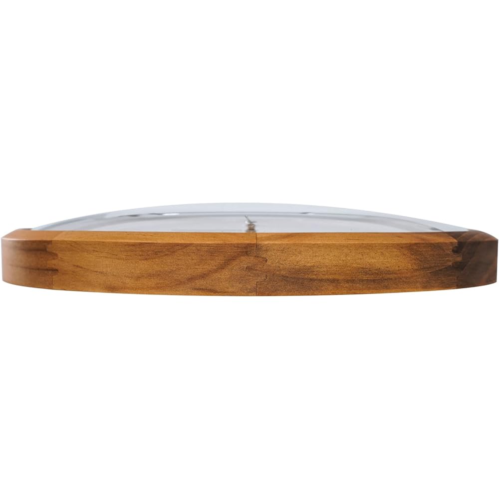 UberDeco 12" Super Slim Wooden Frame Wall Clock with Dome Glass Cover, Brown