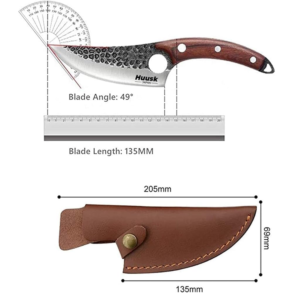 Smith Chu Forged Viking Knife Husk Chef Knife Butcher Knife Husk Fishing Fillet & Bait Knife Japanese Chef Knife Boning Knife Japanese Knife Meat Cleaver Knife for Kitchen and Camping