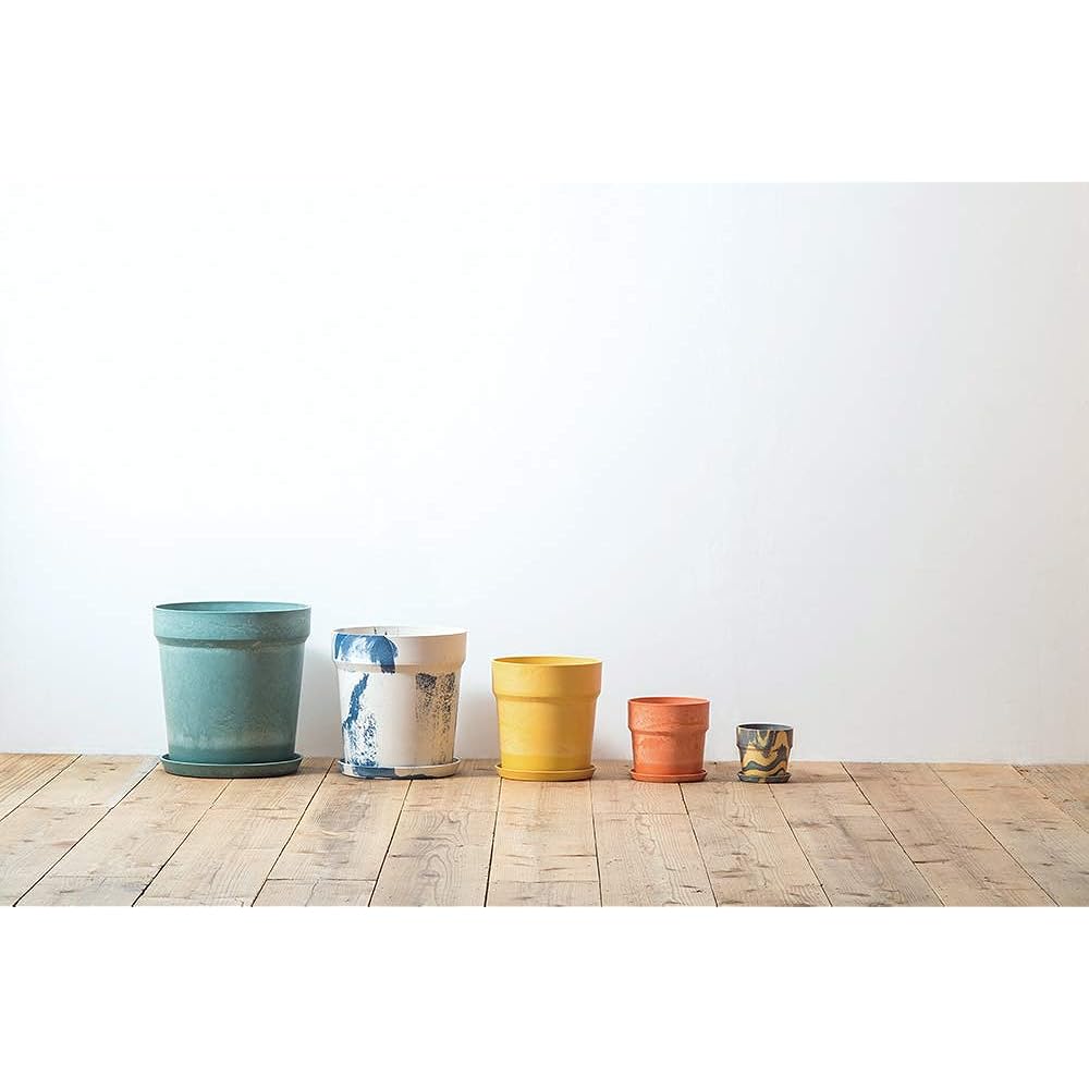 Posh Living Urban Plant Pot Marble Sesame x Lemon Φ32.5 x H34cm 81053