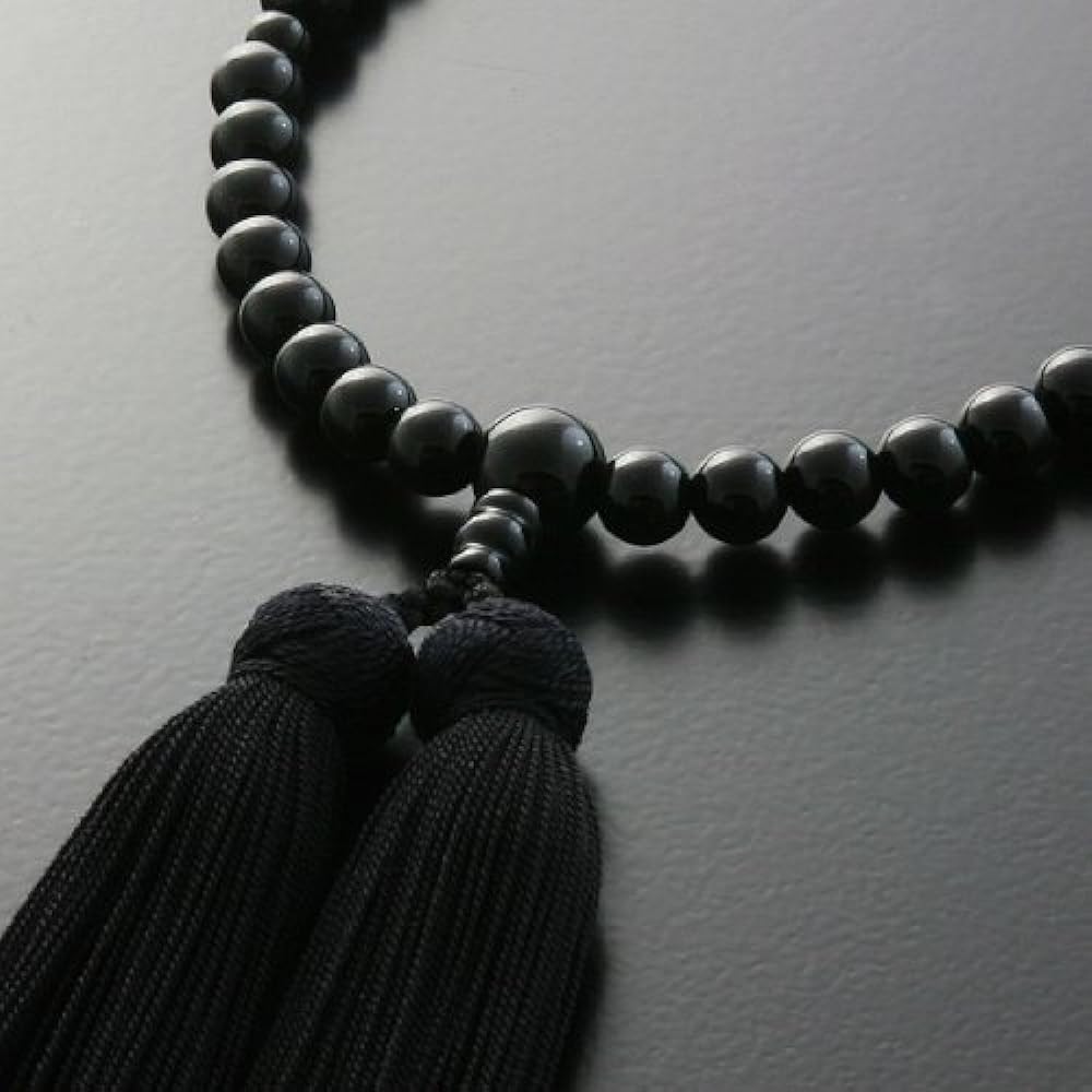 Kyoto Buddhist Altar Hayashi Prayer Beads for Women Kyoto Prayer Beads Miyakobo Black Onyx Informal One Hand Funeral [Bead Bag Set] W-020 Can be used by all sects