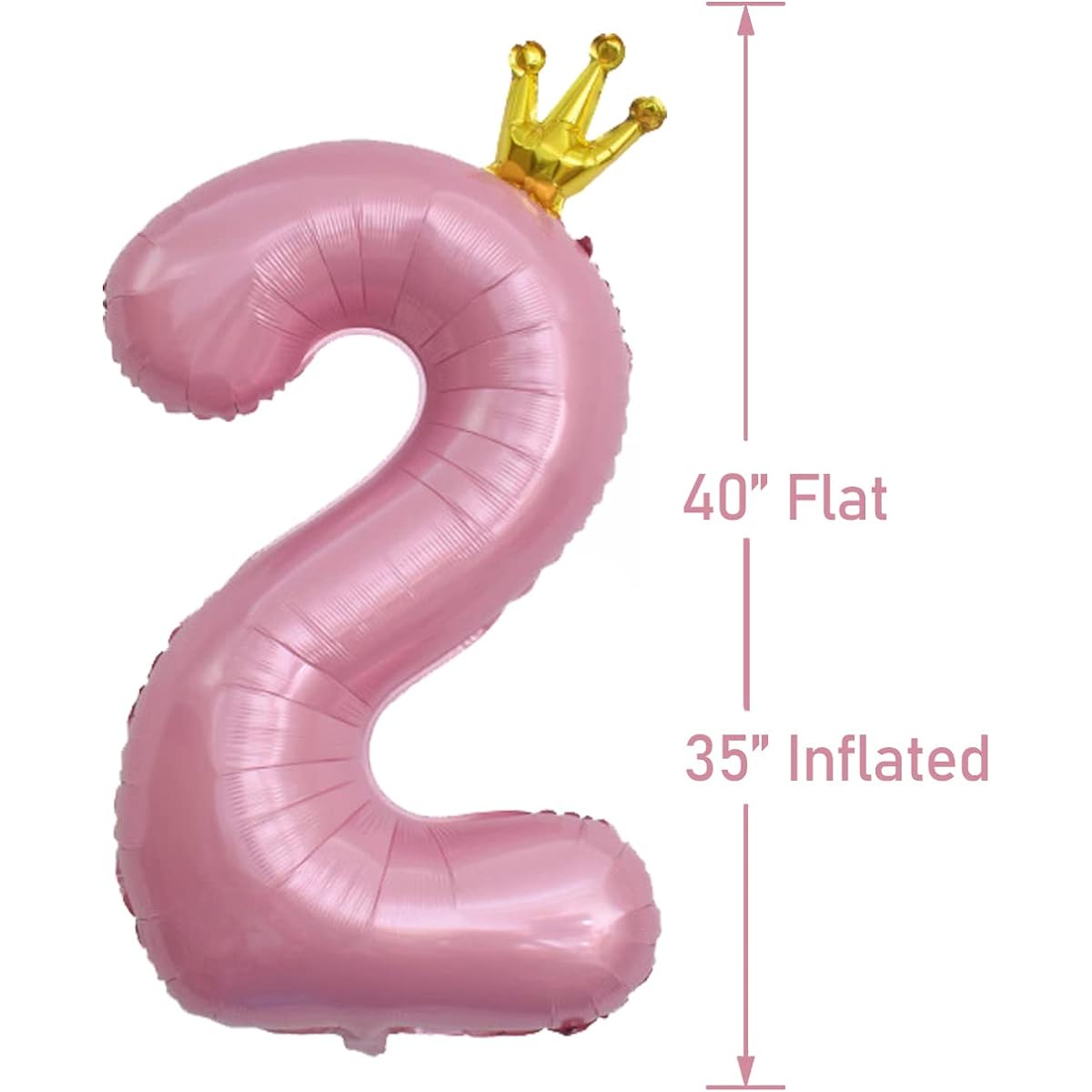 T-Antrix Giant Number 2 Balloon - Large 40 Inch | Number 2 Number Birthday Decorations | 2nd 21st Birthday Party Supplies Pink