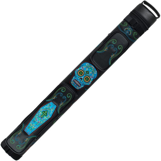 Action Calavera CALC22A Sugar Skull 2x2 Pool/Billiard Cue Case Black & Multi