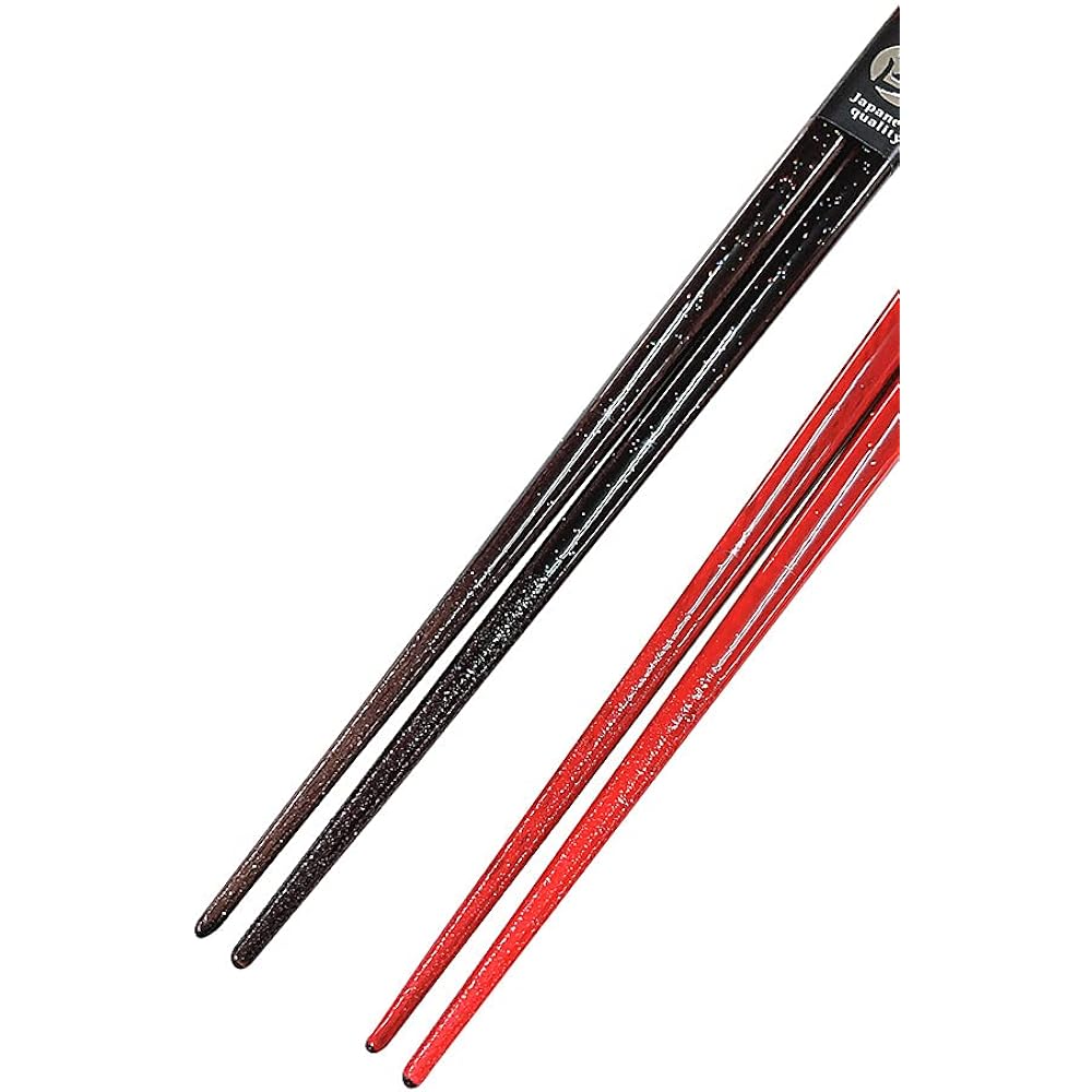 Couple chopsticks, Teruyazakura, unisex size, black, red, dishwasher safe, with design paulownia box and wrapping, wooden wedding ceremony, wooden wedding celebration, wedding anniversary gift, celebration present [152]