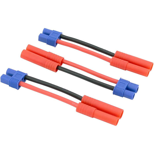 3pcs HXT 4mm Male to EC3 Style Female Connector Adapter Cable - 14awg 5cm Wire (BDHI-53)