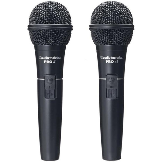 audio-technica PRO41 Dynamic Microphone with Switch, XLR Cable, Dedicated Pouch, Microphone Holder Included [Set of 2]