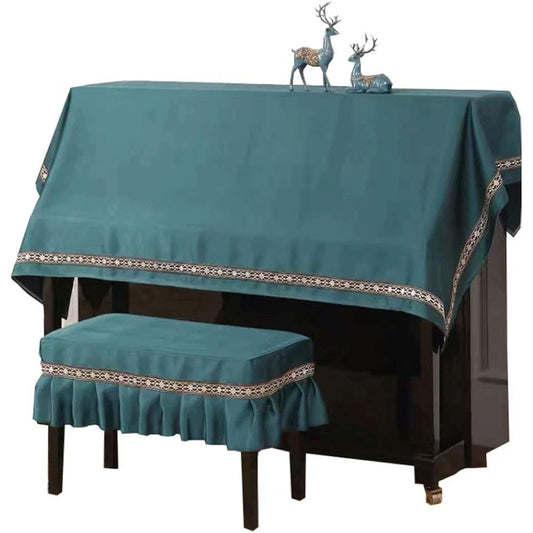 Piano cover set upright Scandinavian piano plain dustproof chair cover included ANJYUU