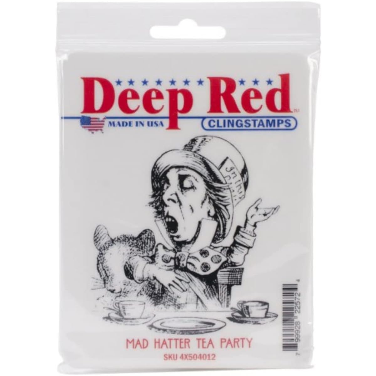Deep red cling stamp Mad Hatter's Tea Party