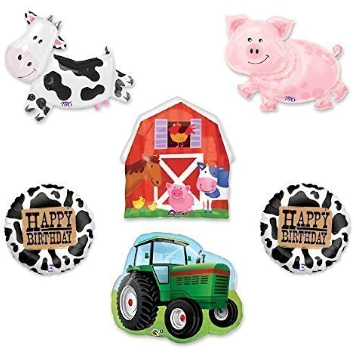 Barn Farm Animals Birthday Party Cow, Pig, Tractor, Barn Balloons Decorations Supplies by Anagram