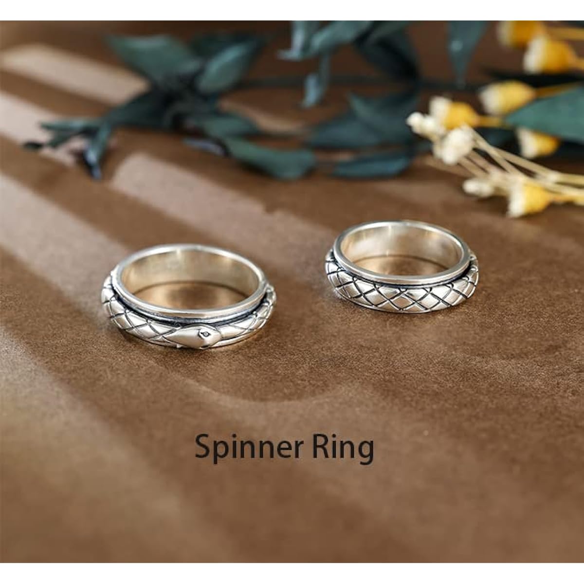 LEXLUNE Fidget Ring Spinner Ring Anxiety Relief for Women Men Girlfriend Daughter Teen Girl Real S925 Sterling Silver Band Ring