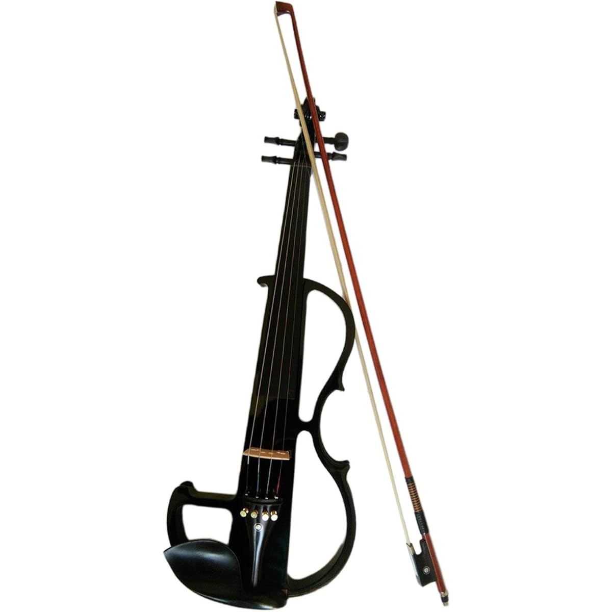 Colaxi Electric Violin Set: Wooden Silent Electric Violin and Headphones (with Accessories), Black