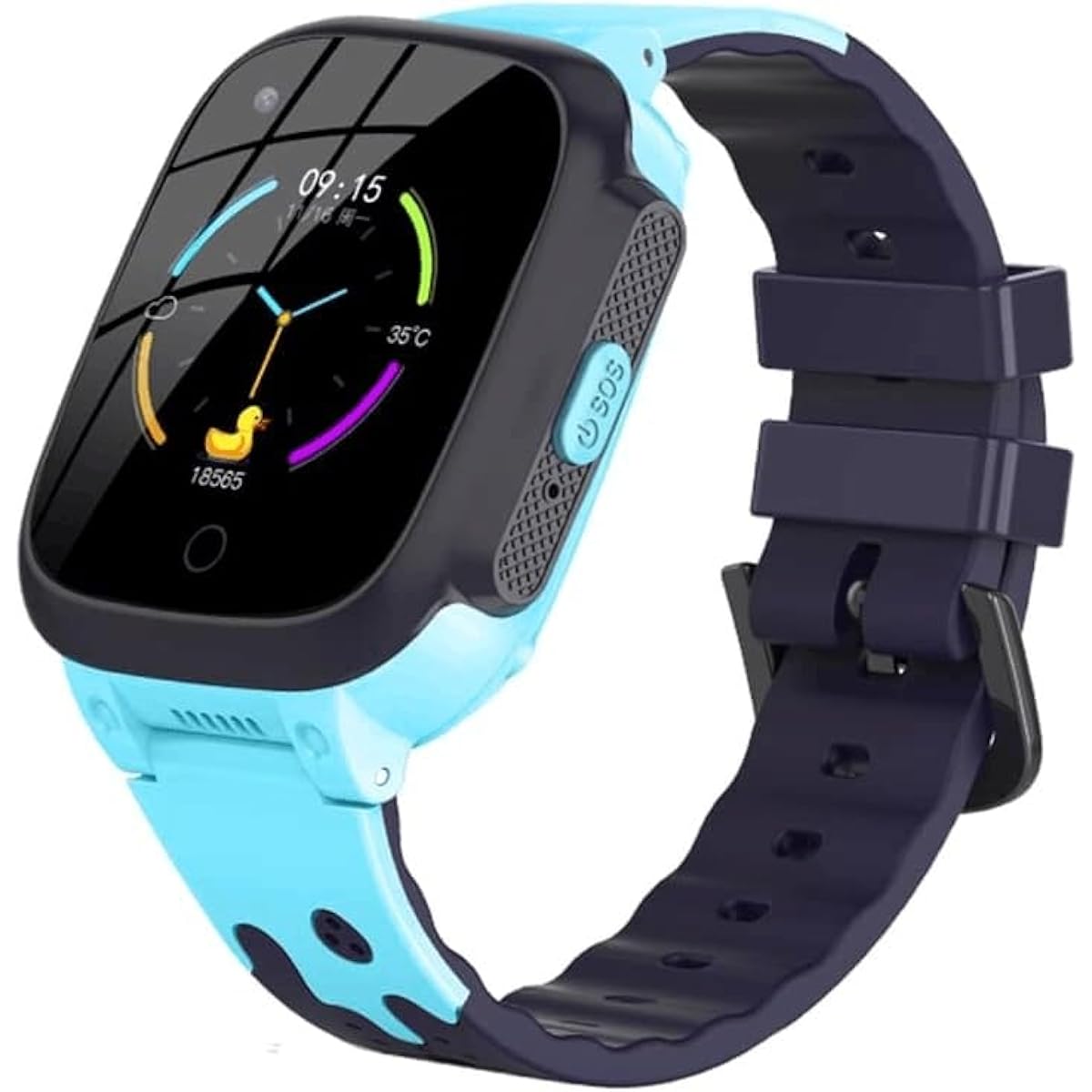 Kids Watch GPS Waterproof Smartwatch for Kids 4G Call Selfie Camera Game Music Alarm Kindergarten School Gift Girls Boys Toys Christmas Birthday Present Elementary School Gift Popular (Blue)