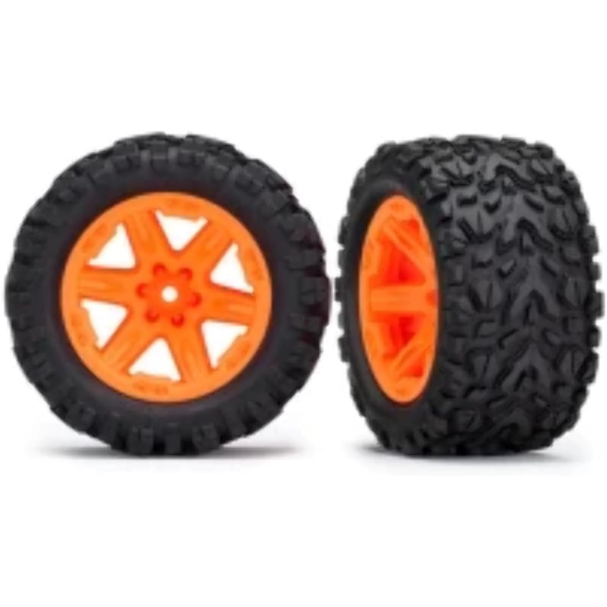 Traxxas 7.1cm Orange RXT Wheels with Talon Extreme Tyres (Rustler 2WD Rear)