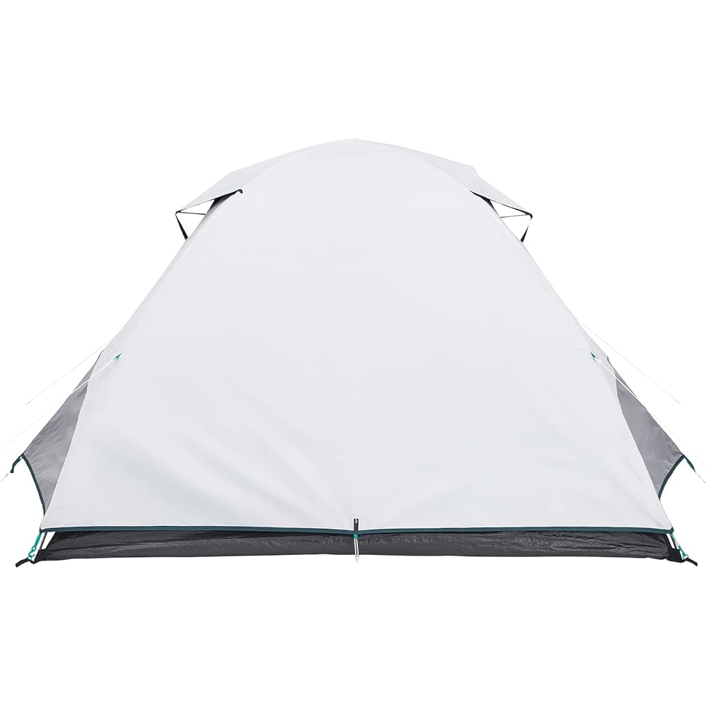 Quechua Camping Climbing Hiking Tent Light Blocking Heat Shielding Easy Setup Compact Easy to Carry MH100 FRESH & BLACK - For 3 People