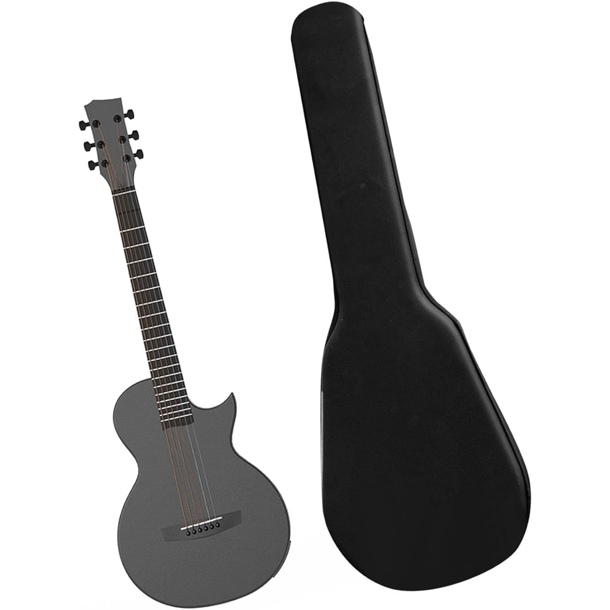 STARTIST Acoustic Guitar for Beginners, Acoustic Guitar Starter, 35" Carbon Fiber Acoustic Electric Guitar, Folk Guitar for Beginners, Travel, Black