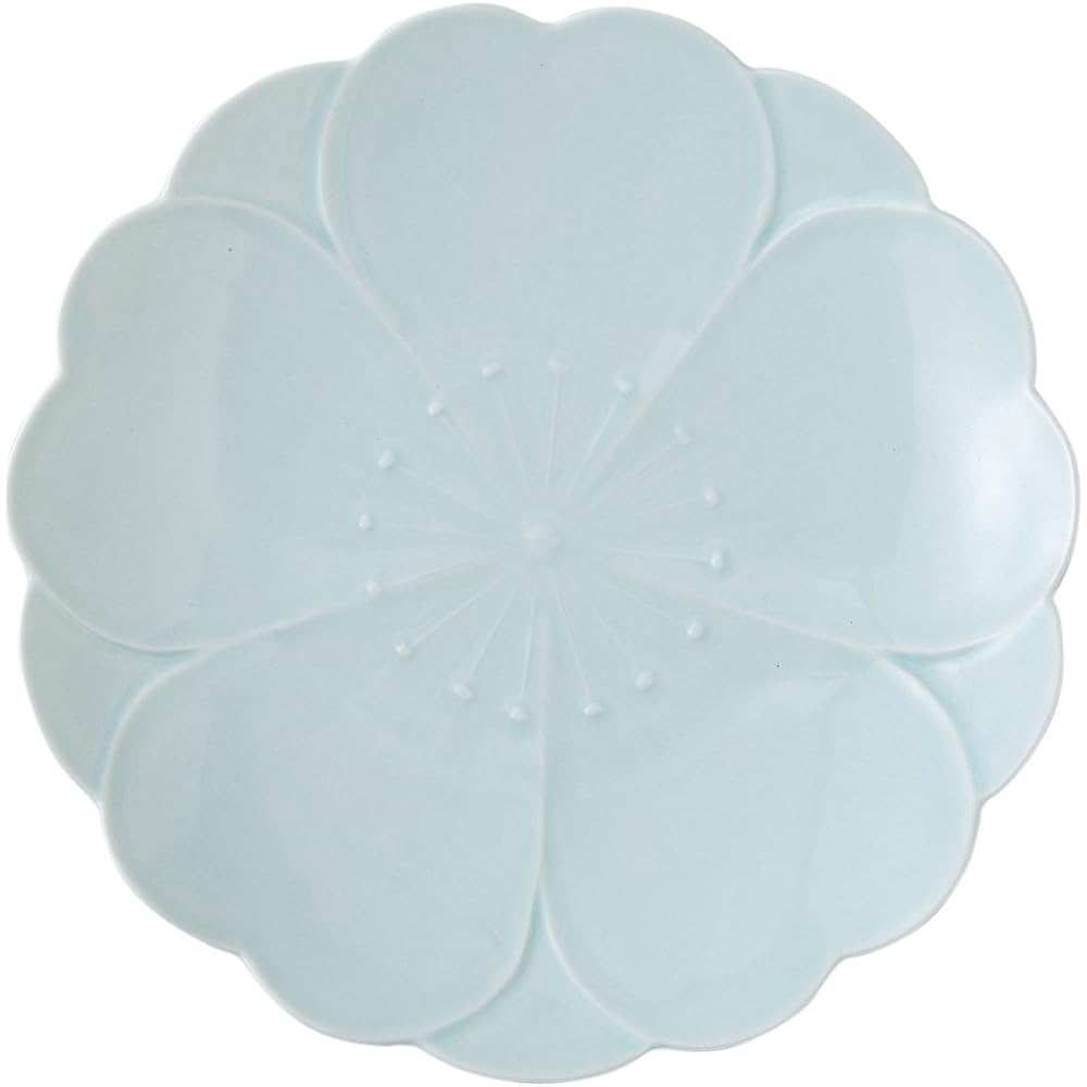 Hasamiyaki Sakura-shaped serving plate, diameter 16cm, pink glaze, set of 3 12096
