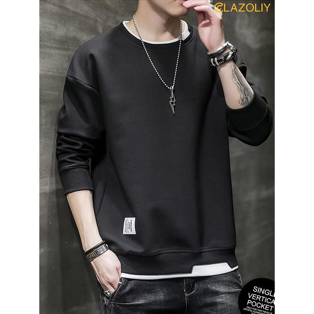 CLAZOLIY Sweatshirt Men's Hoodie T-Shirt Long Sleeve Loose Pullover Tops Casual Stylish Autumn Winter Spring CL114