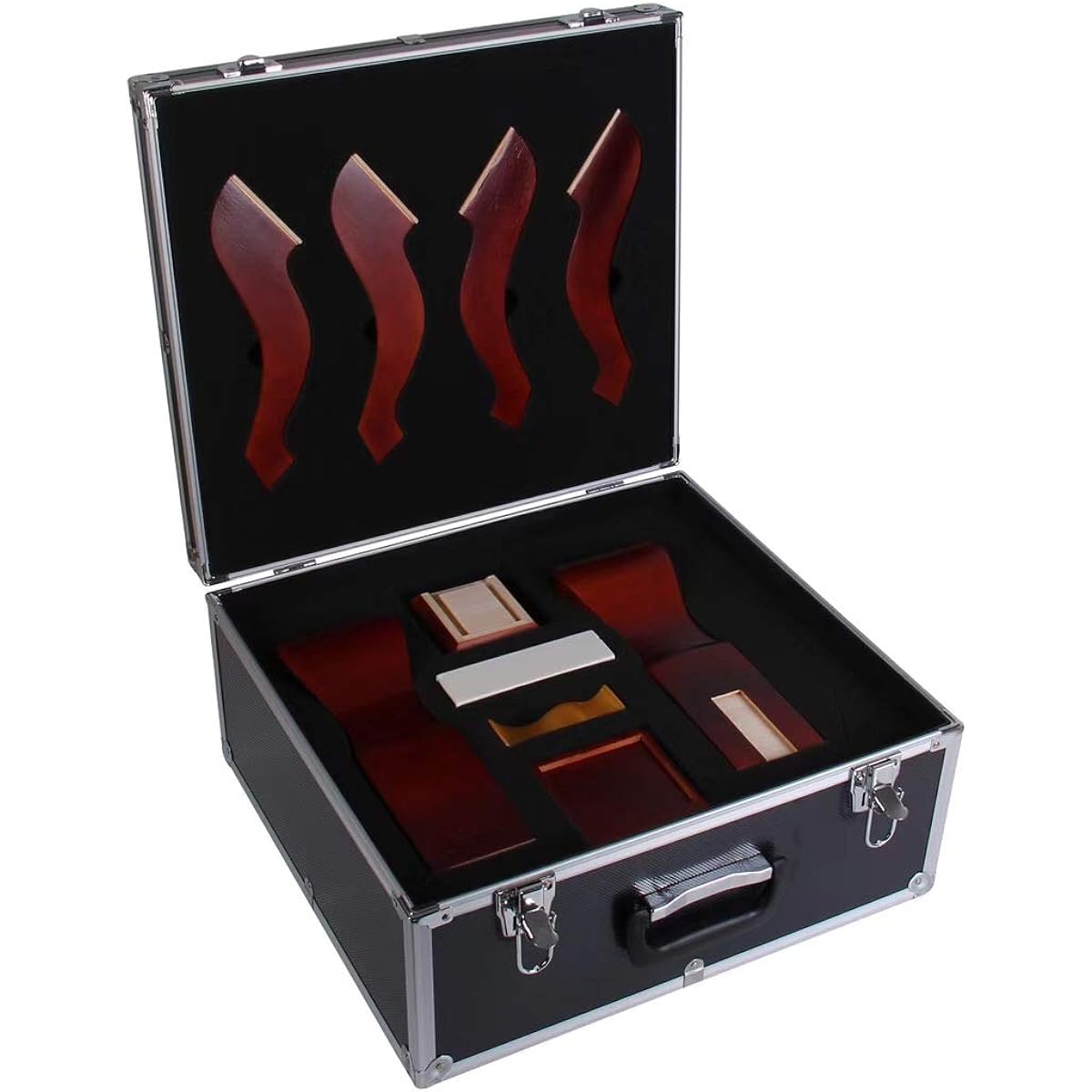 [Magic Trick] Floating Table / Round Floating Table with Wooden Box + Vase + Aluminum Alloy Suitcase Stage Magic Prop