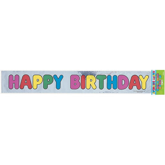 (1, MTM) - Happy Birthday Foil Banner (12 Ft)(1 per Pack)