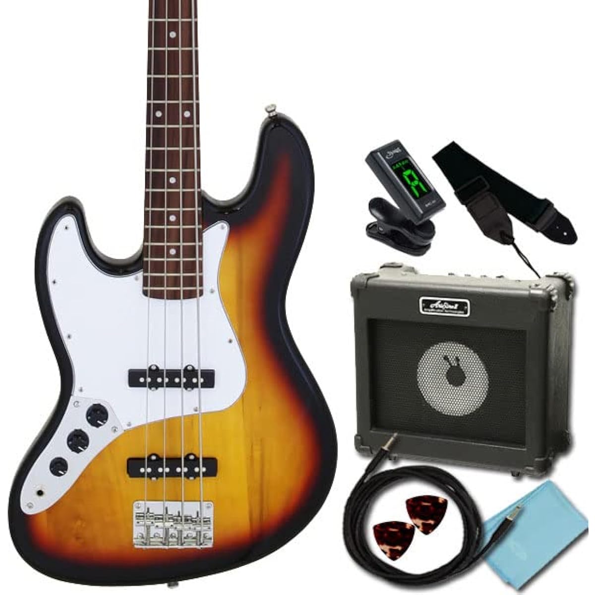 Bass Beginner's Guide Legend LJB-Z LH 3TS Legend Jazz Bass Type Left Handed Model 8 Piece Basic Set