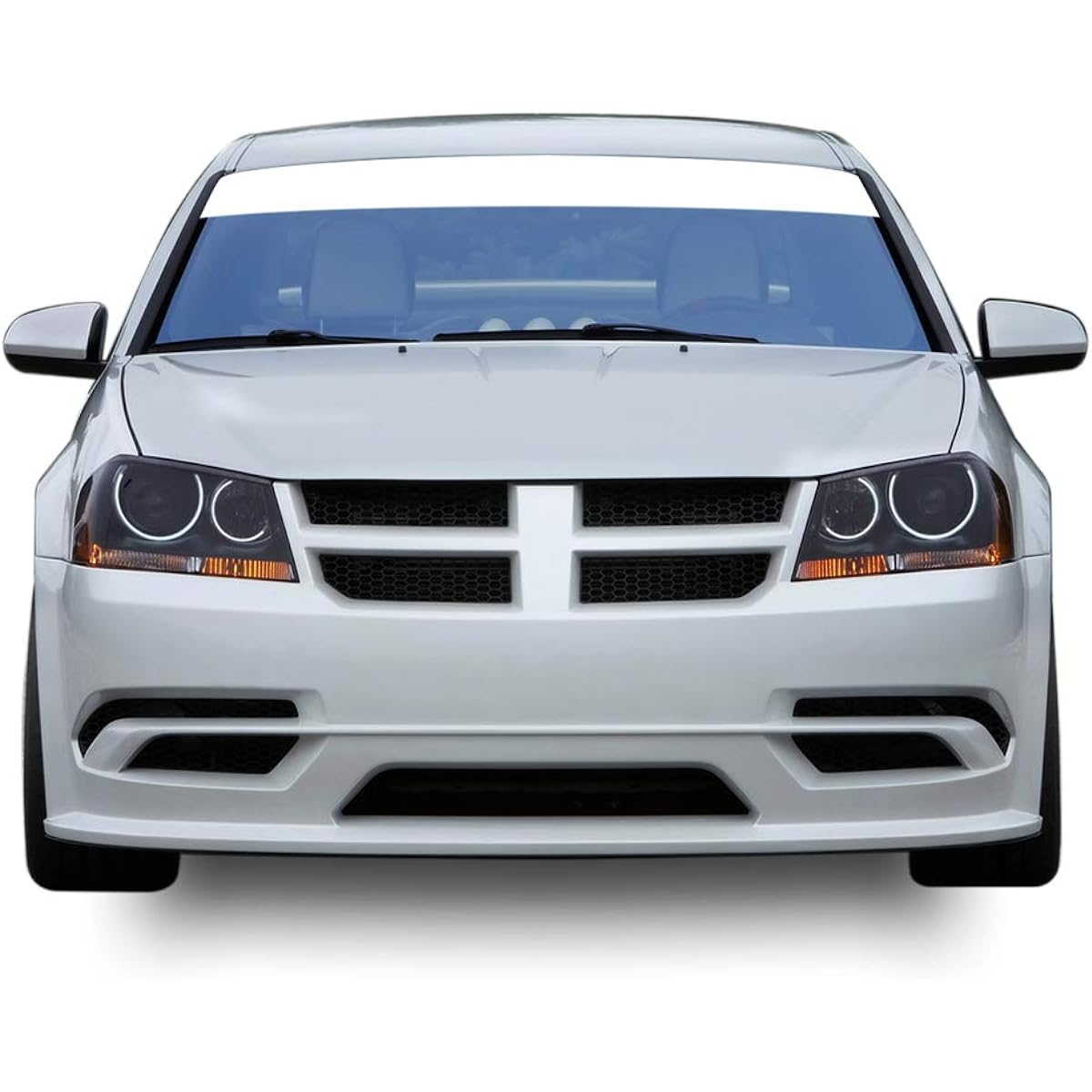 Bubbles Designs Decal Sticker Vinyl Windshield Banner Compatible with Dodge Avenger 2007-2014, White, AvengWinBanner0
