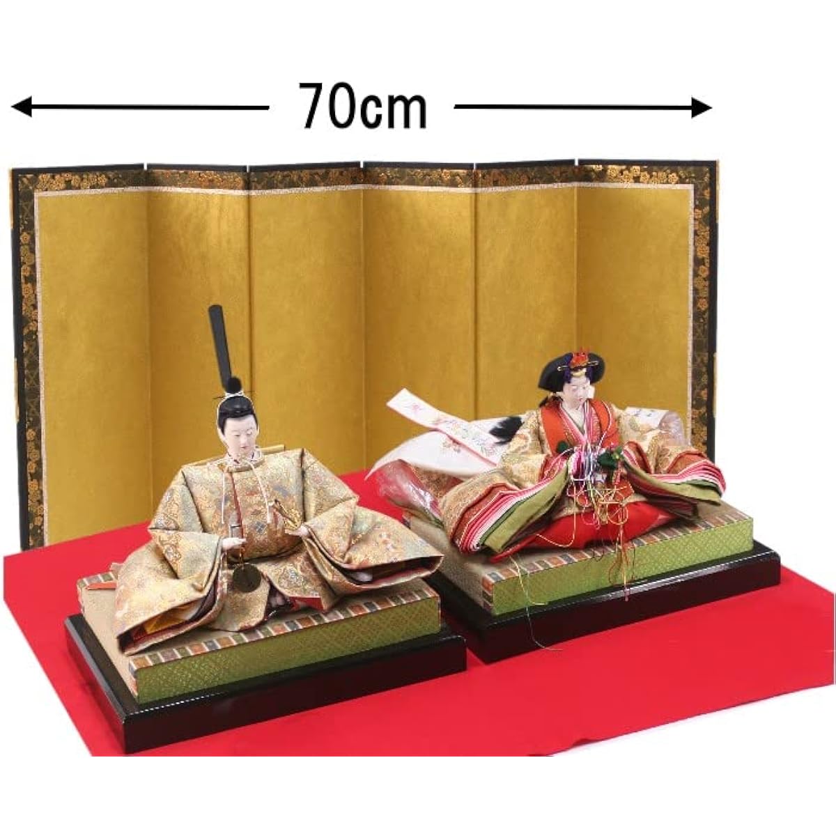 Folding screen (Golden folding screen) For Hina dolls, Hina dolls, Displays, Betrothals, Gold folding screen, No. 13 (Gold color stamping) 6 pieces/Height 39cm