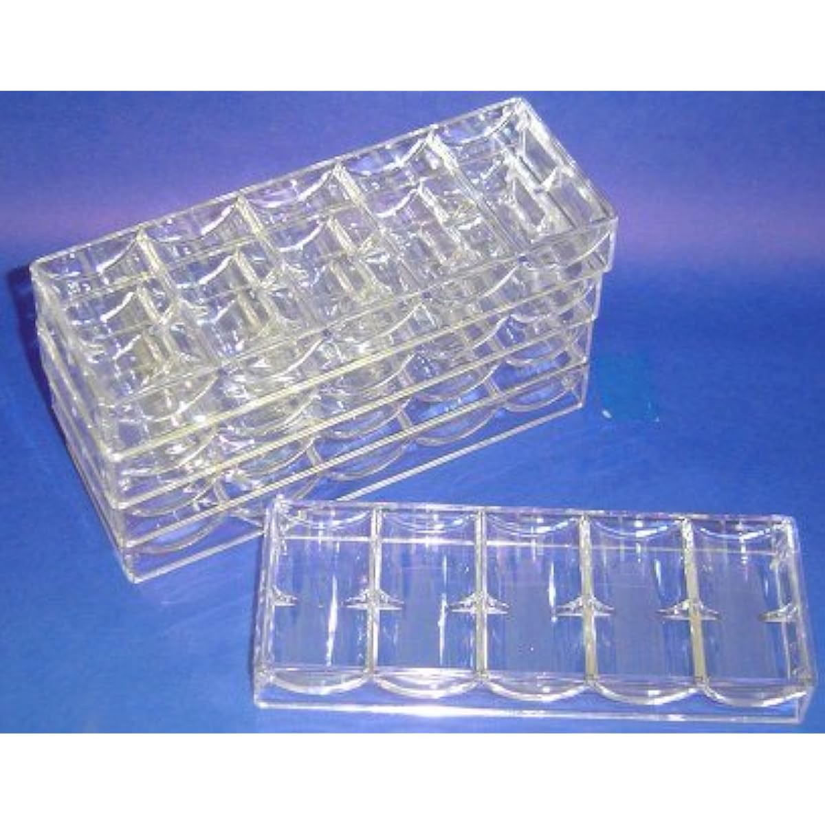 Brybelly Clear Acrylic Poker Chip Rack/Tray - Set of 5