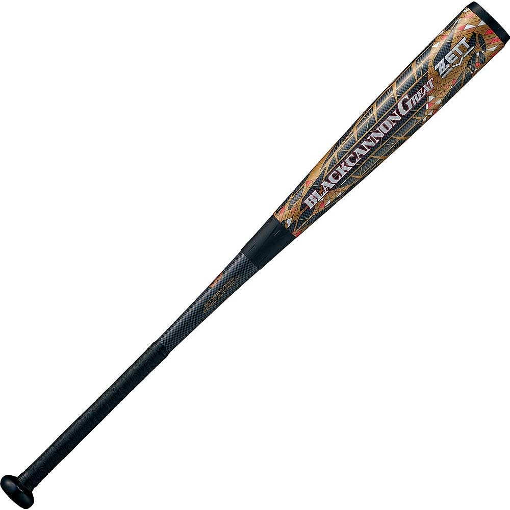 ZETT Youth Baseball Softball Bat Black Cannon GREAT FRP (Carbon) with dedicated bat case BCT75000