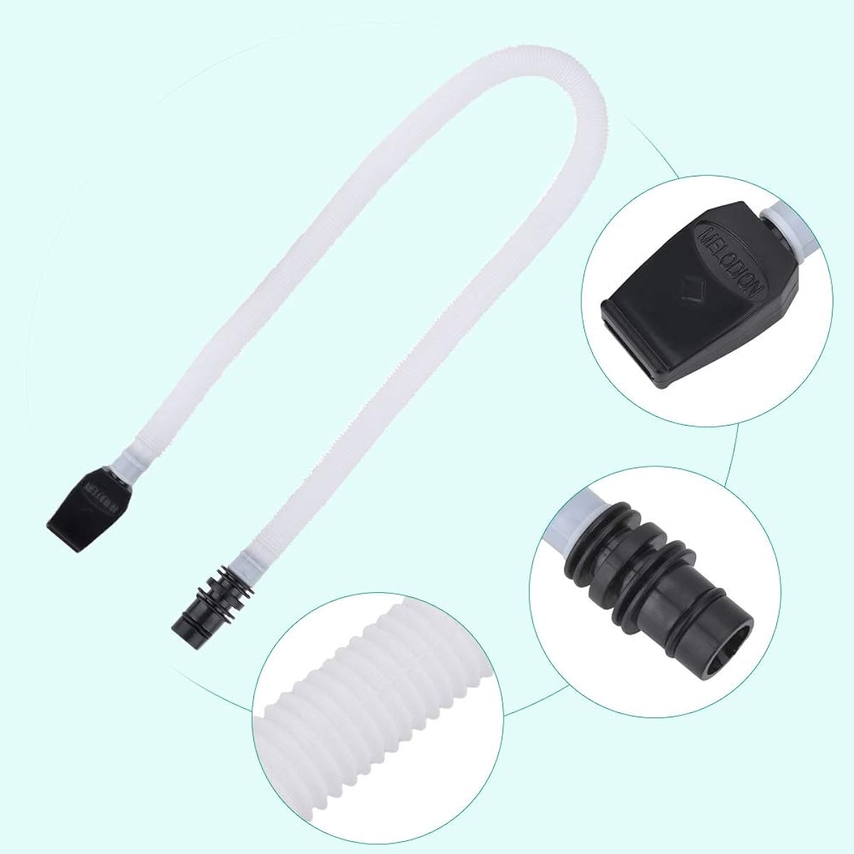Melodica Tube 57cm Long Flexible Plastic Pianica Tube Melodica Mouthpiece Black Mouthpiece Melodica Replacement Tube