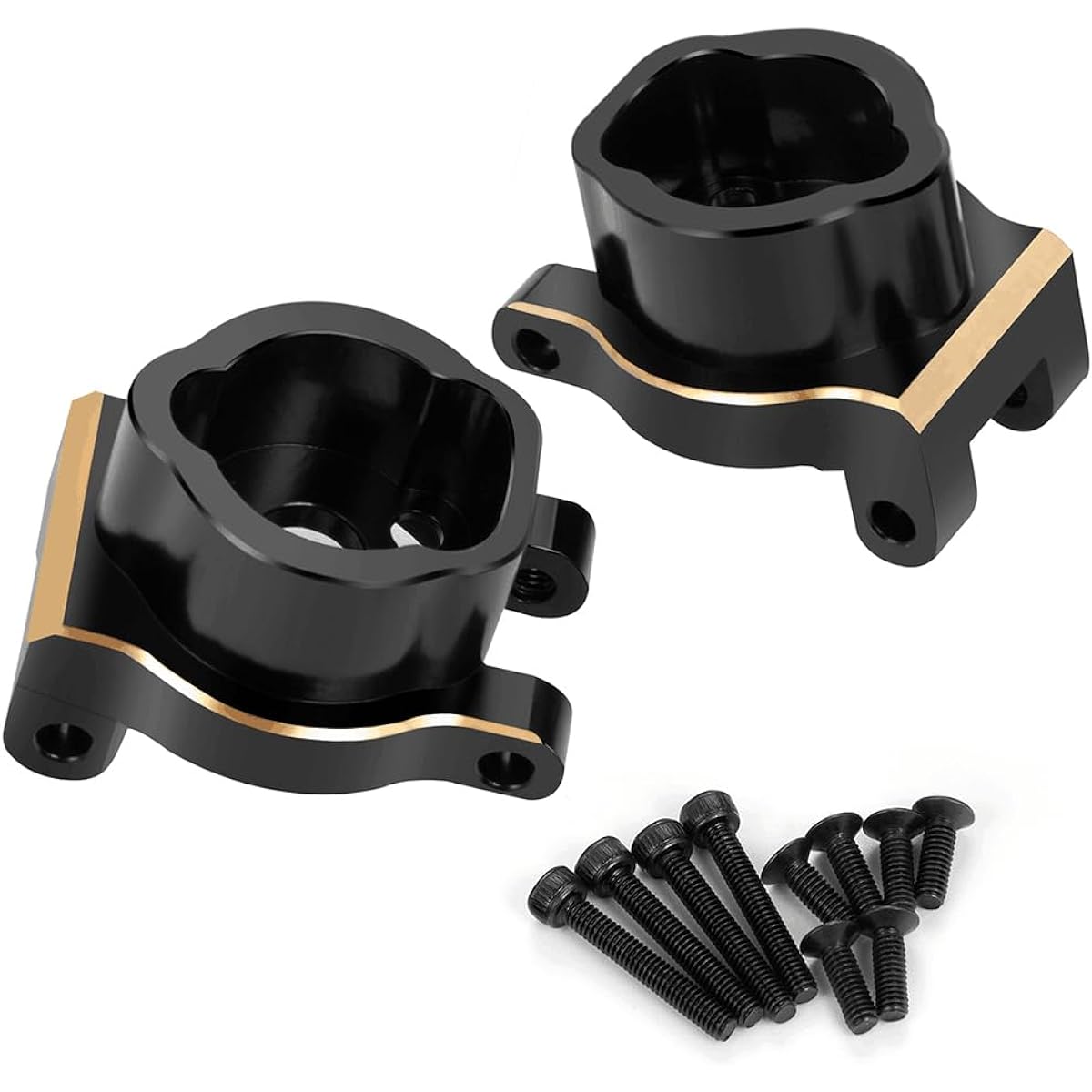 RCBOYZ 2 Pack Brass Rear Portal Drive Axle Mount Black C Hub Carrier Steering Knuckle Arm Base for TRX4 TRX6 1/10 RC Crawler Car Replace 8256
