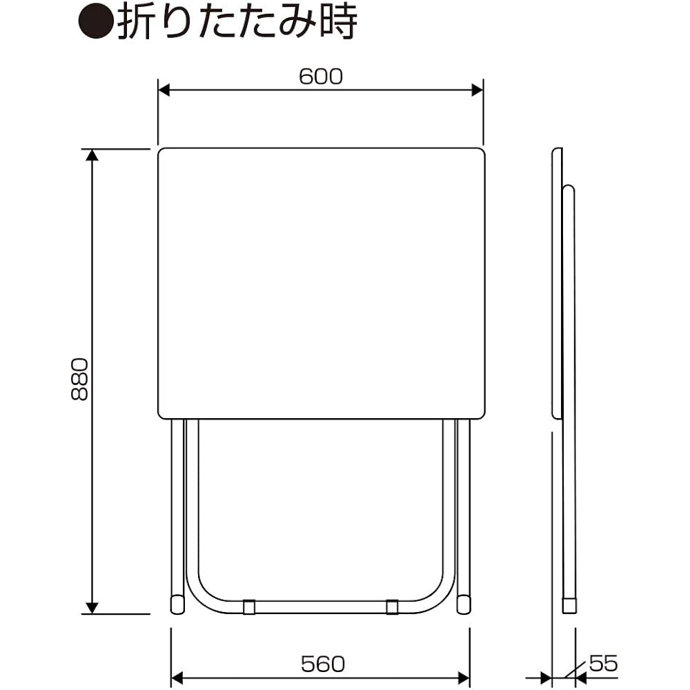 Nakabayashi Folding Desk Width 60cm Dark Wood Grain NFD-6050DM