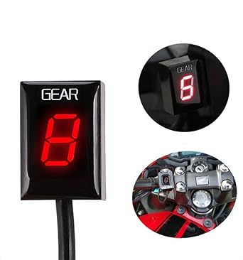 Digital Meter Display 1-6 Lever Motorcycle Display Gear Counter Speed Indicator Shift Light Universal Honda ECU Plug and Play No Holder Indicator Meter Display
