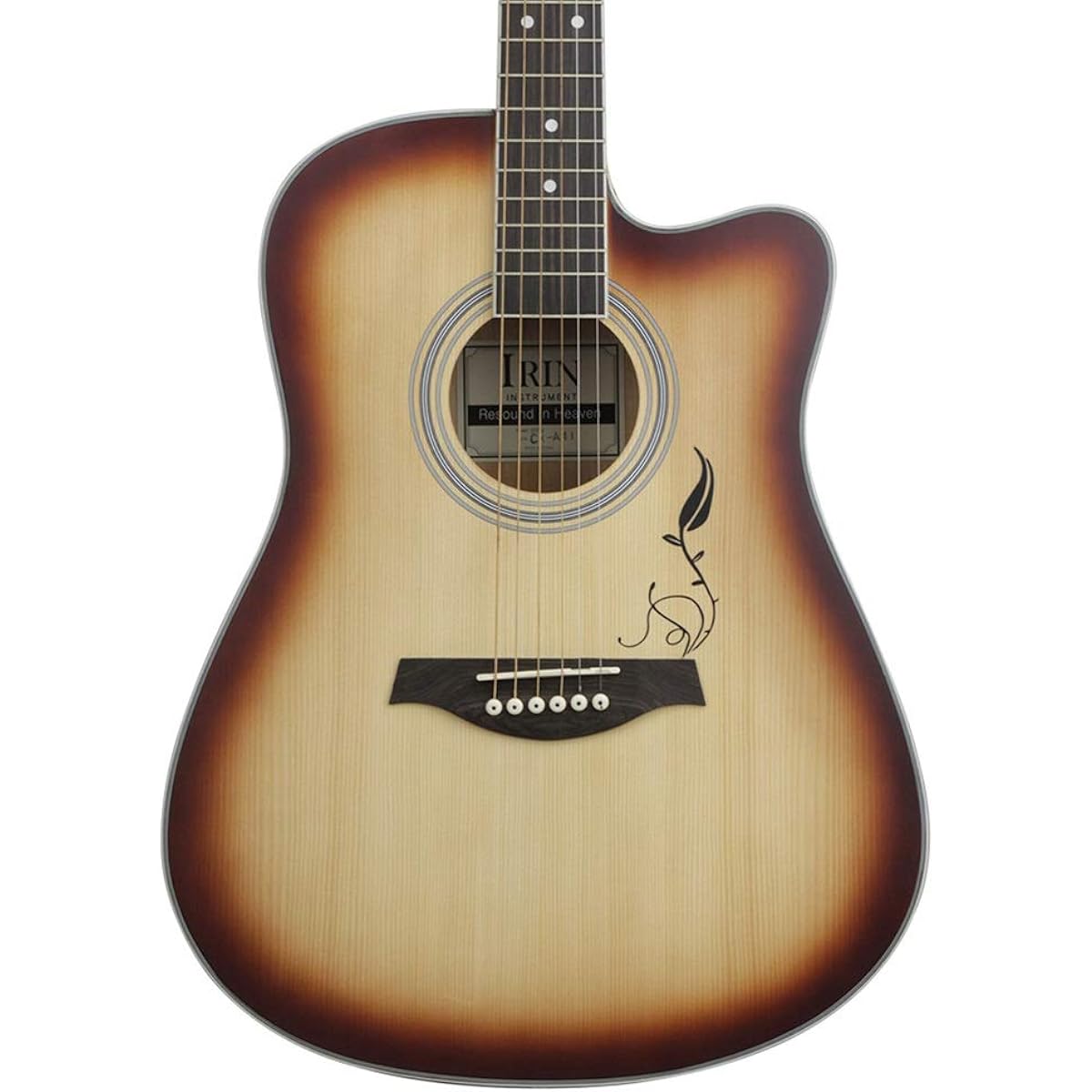 Beginner's Practice Guitar 41 Inch Folk Guitar Sunset Color Beginner Student Instrument Guitar Elementary School Student Adult Guitar Beginner (Color: Natural, Size: 41 inches)
