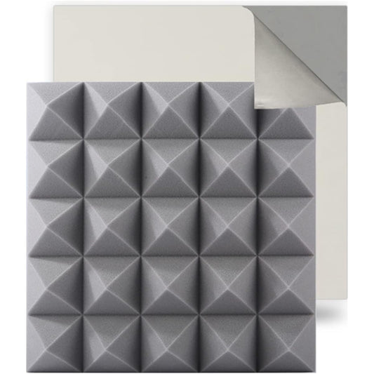 Wall Soundproofing Foam, Soundproof Studio Foam Acoustic Panel Home Studio Sound Treatment Kit with Adhesive Backing 50*50*8CM 10 Pack (D 50*50*8CM) (E 50*50*8CM)